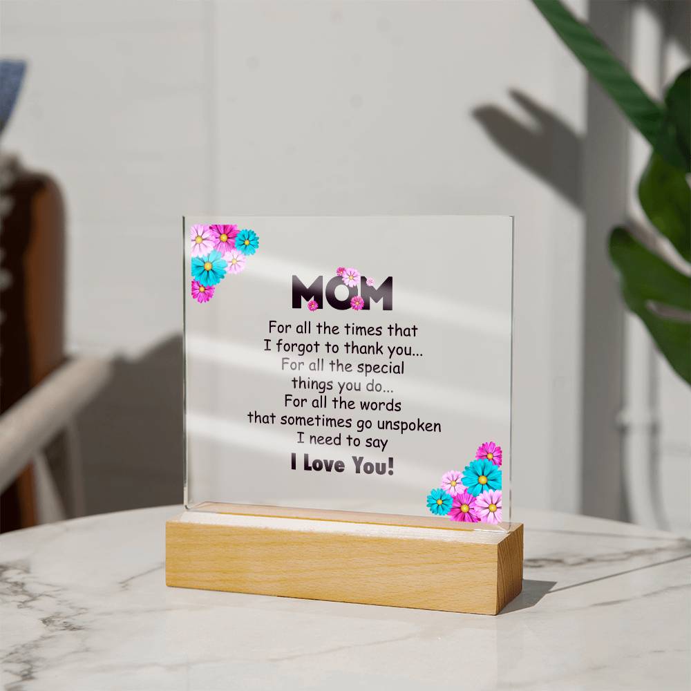 Love you mom | Acrylic Square Plaque