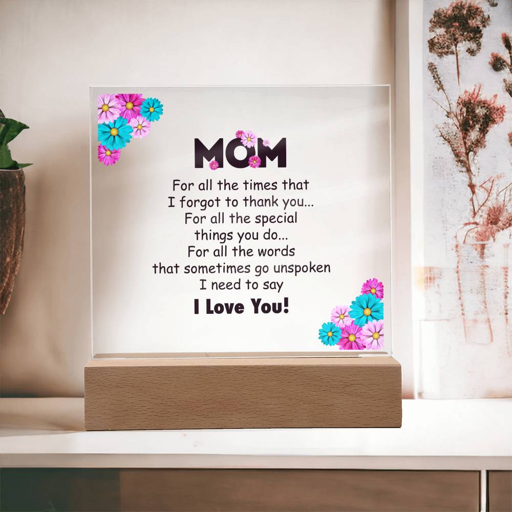 Love you mom | Acrylic Square Plaque