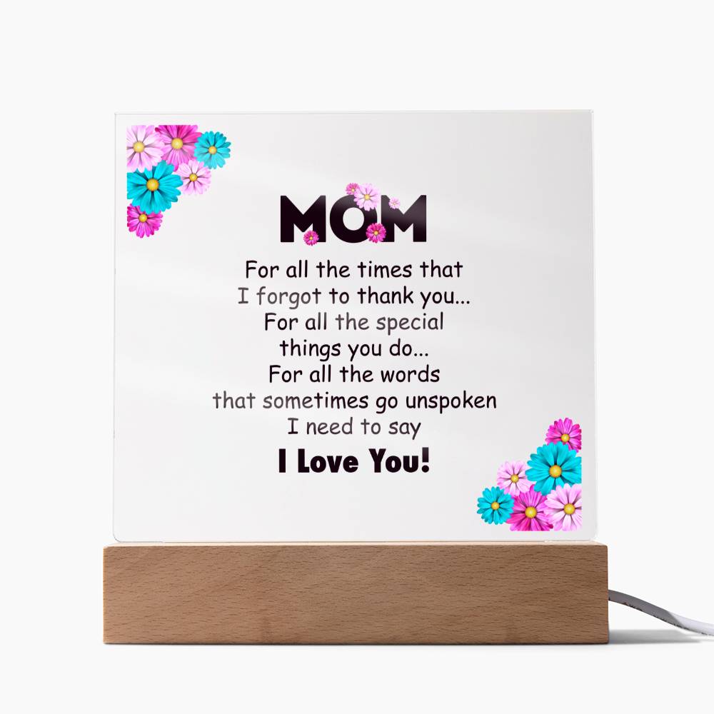 Love you mom | Acrylic Square Plaque