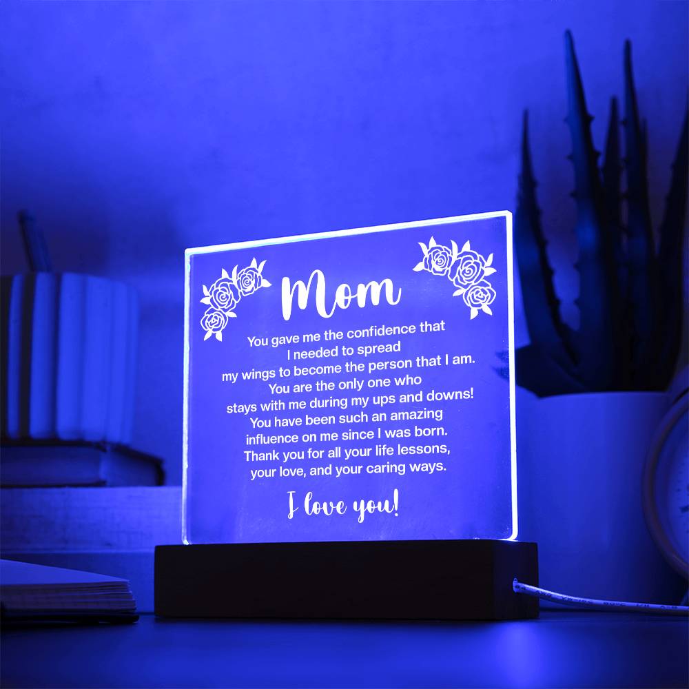 Love you mom|Acrylic Square Plaque