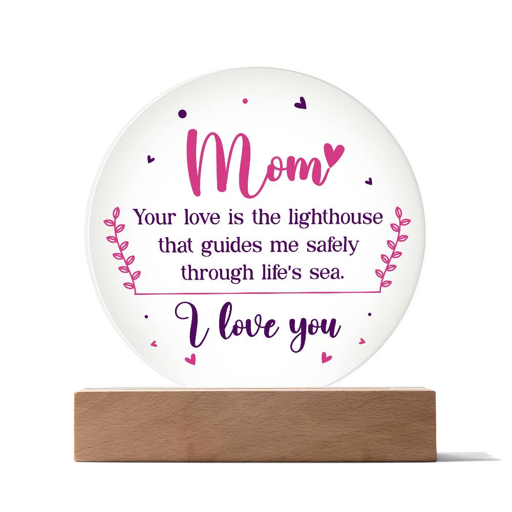 Love you mom | Acrylic Circle Plaque