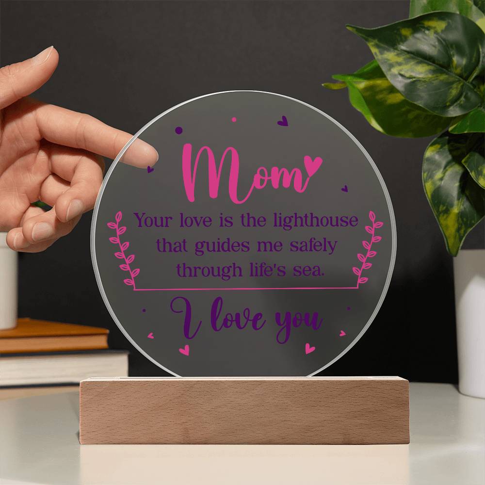 Love you mom | Acrylic Circle Plaque