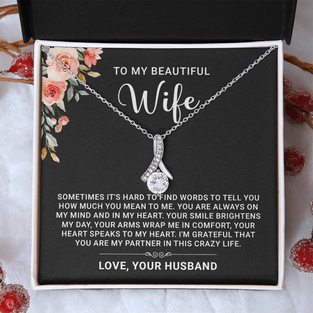 To My Wife Necklace from Husband, Message Card Women Interlocking Hear –  Starcove Fashion
