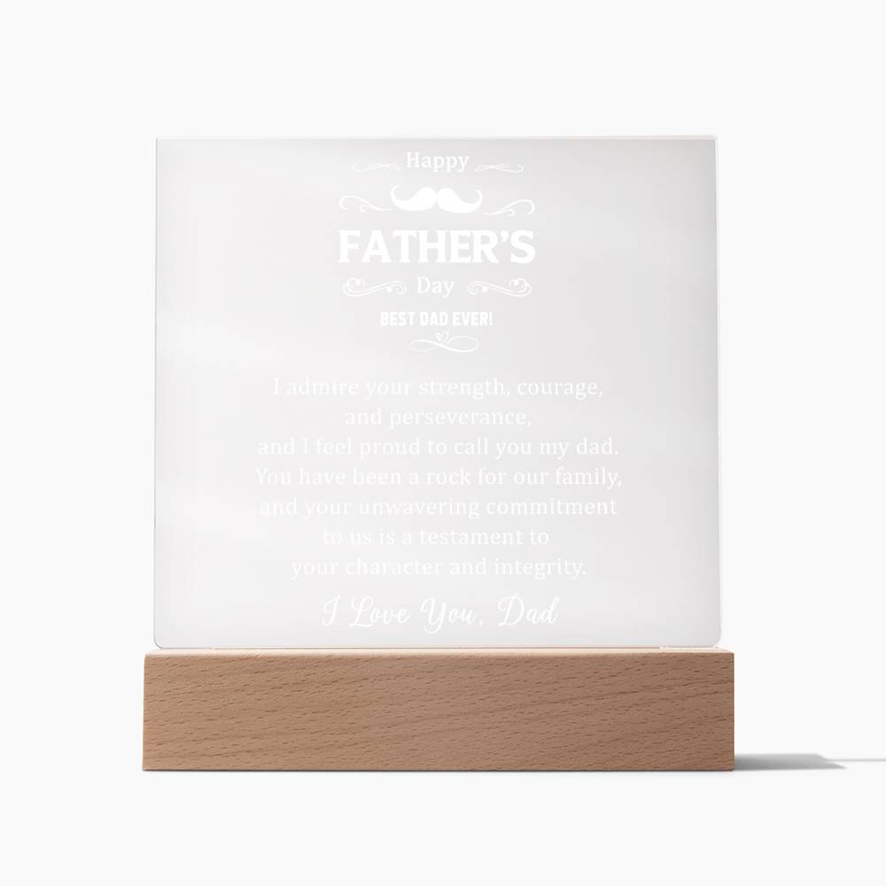 Father's Day Message | Acrylic Square Plaque